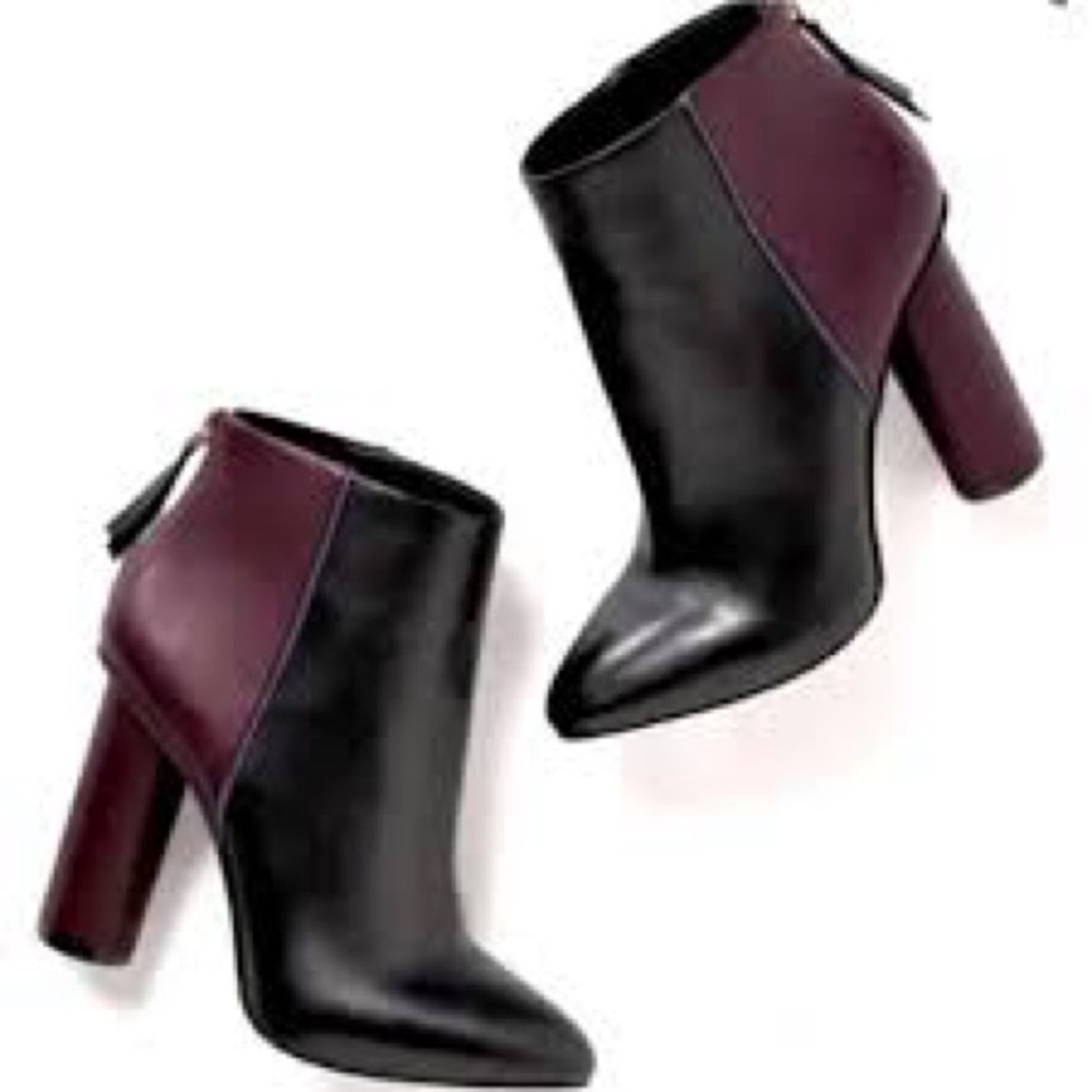 CAbi Black and Purple Ankle Booties Size 10